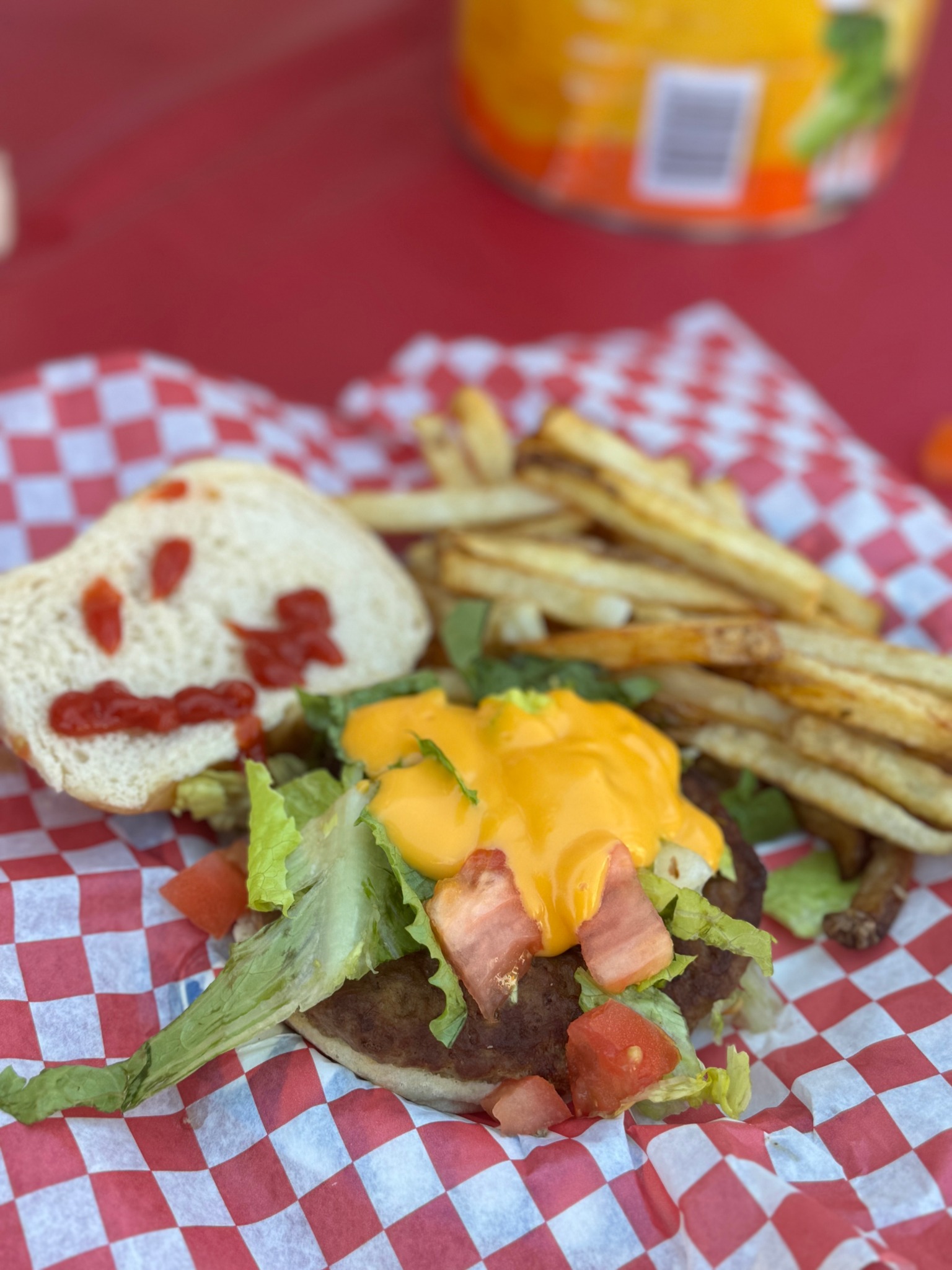 Burger with fries