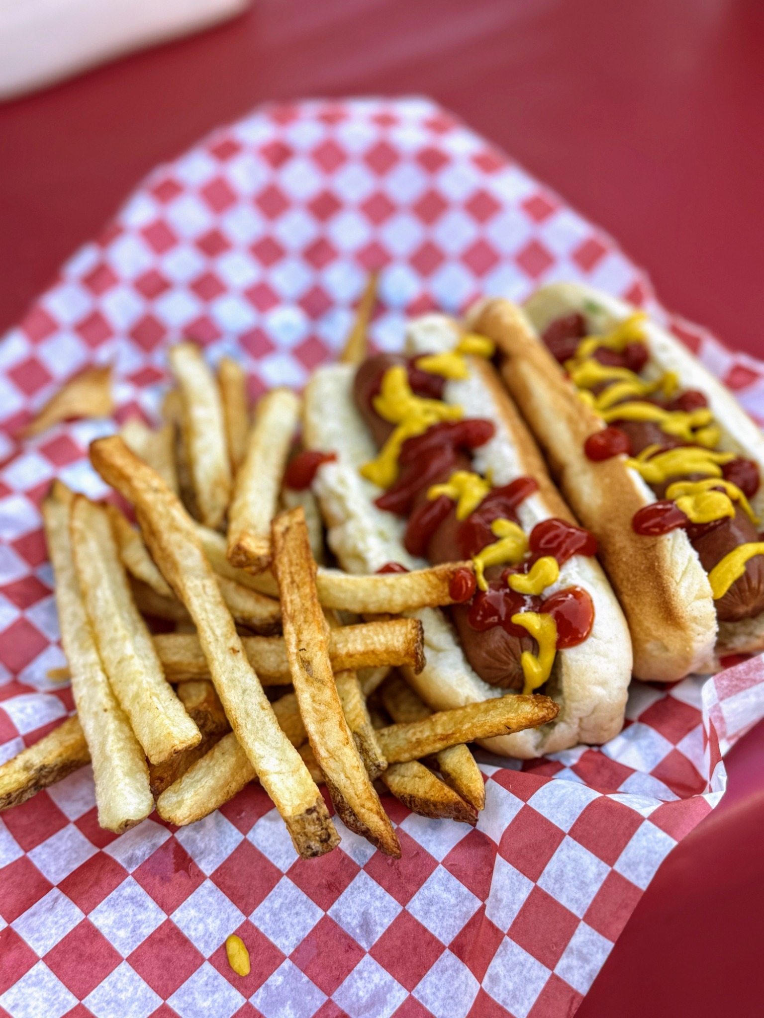 Hot dogs with fries